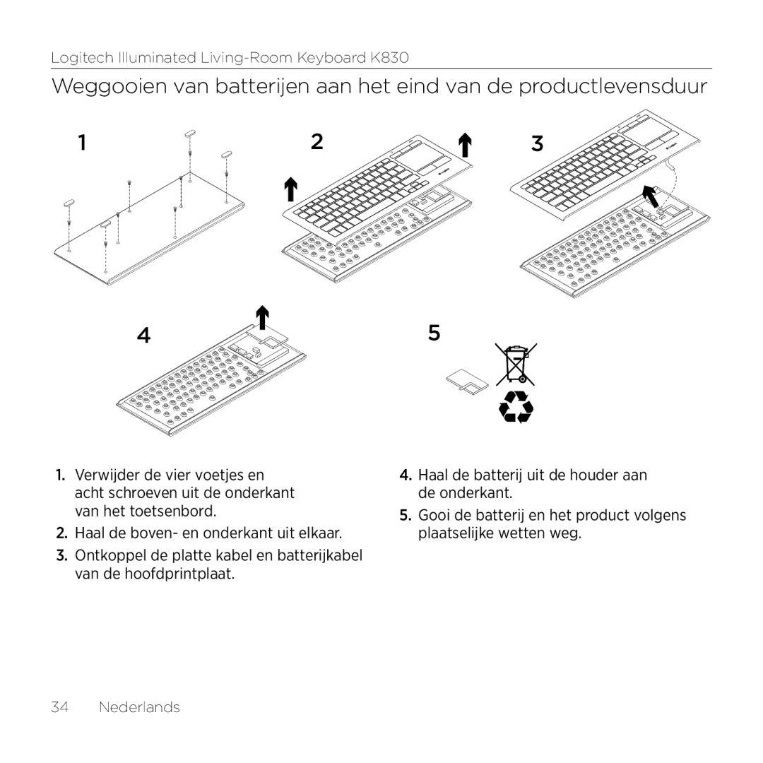 Logitech setup guide Logitech Illuminated Living-Room Keyboard K830 