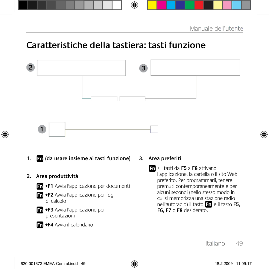 Logitech MK300 manual Area produttività, Area preferiti 