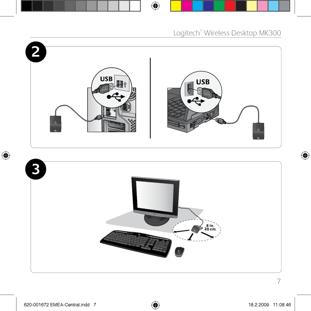 Logitech MK300 manual Usb 