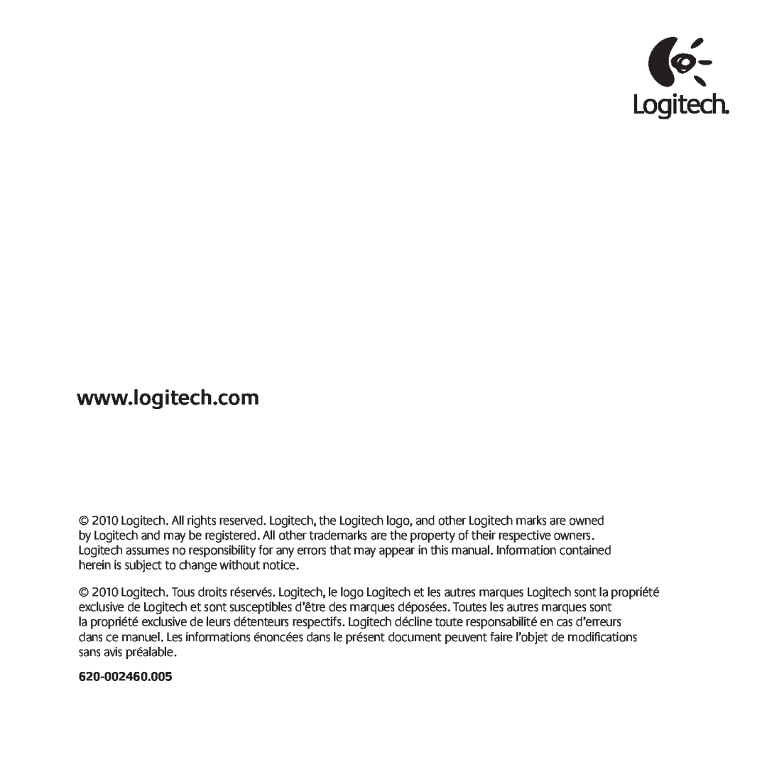 Logitech MK520 manual 620-002460.005 