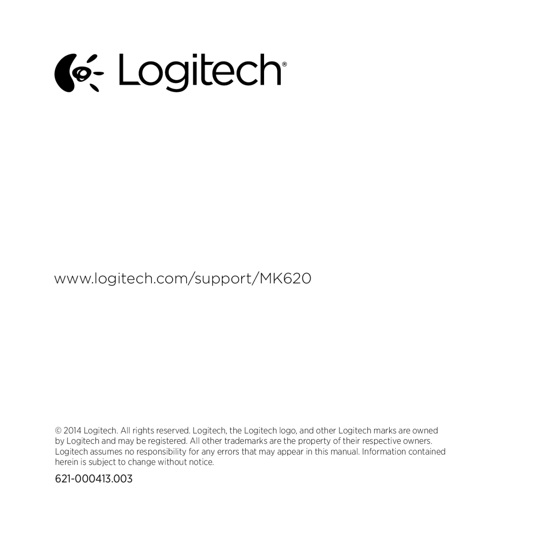 Logitech MK620 manual 621-000413.003 