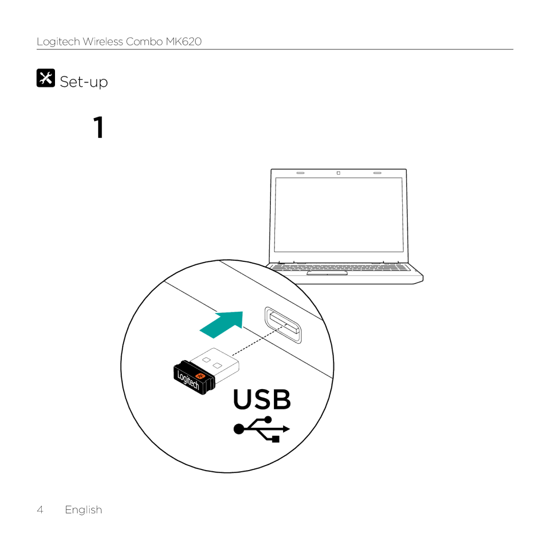 Logitech MK620 manual Usb, Set-up 