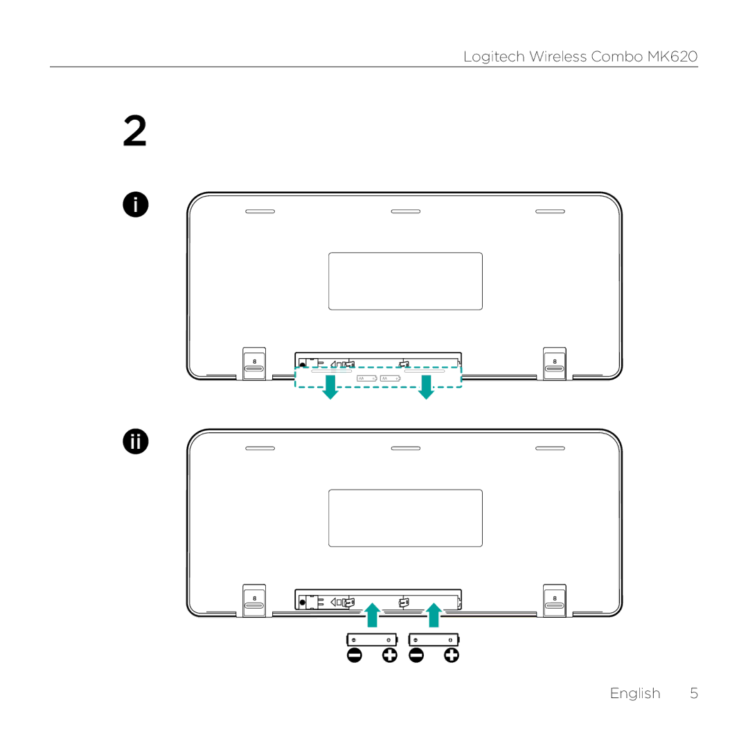 Logitech manual Logitech Wireless Combo MK620 English 5 