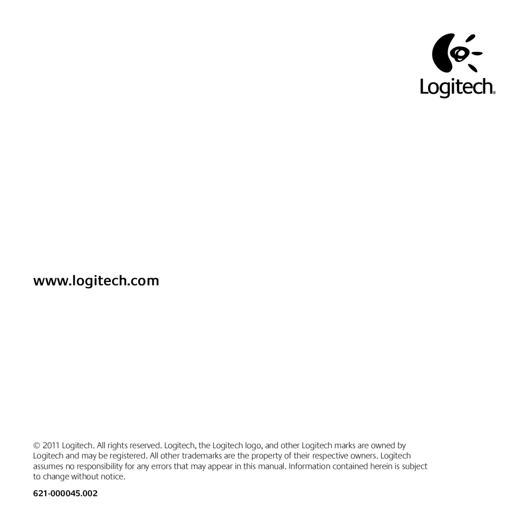 Logitech MKZ260 manual 621-000045.002 