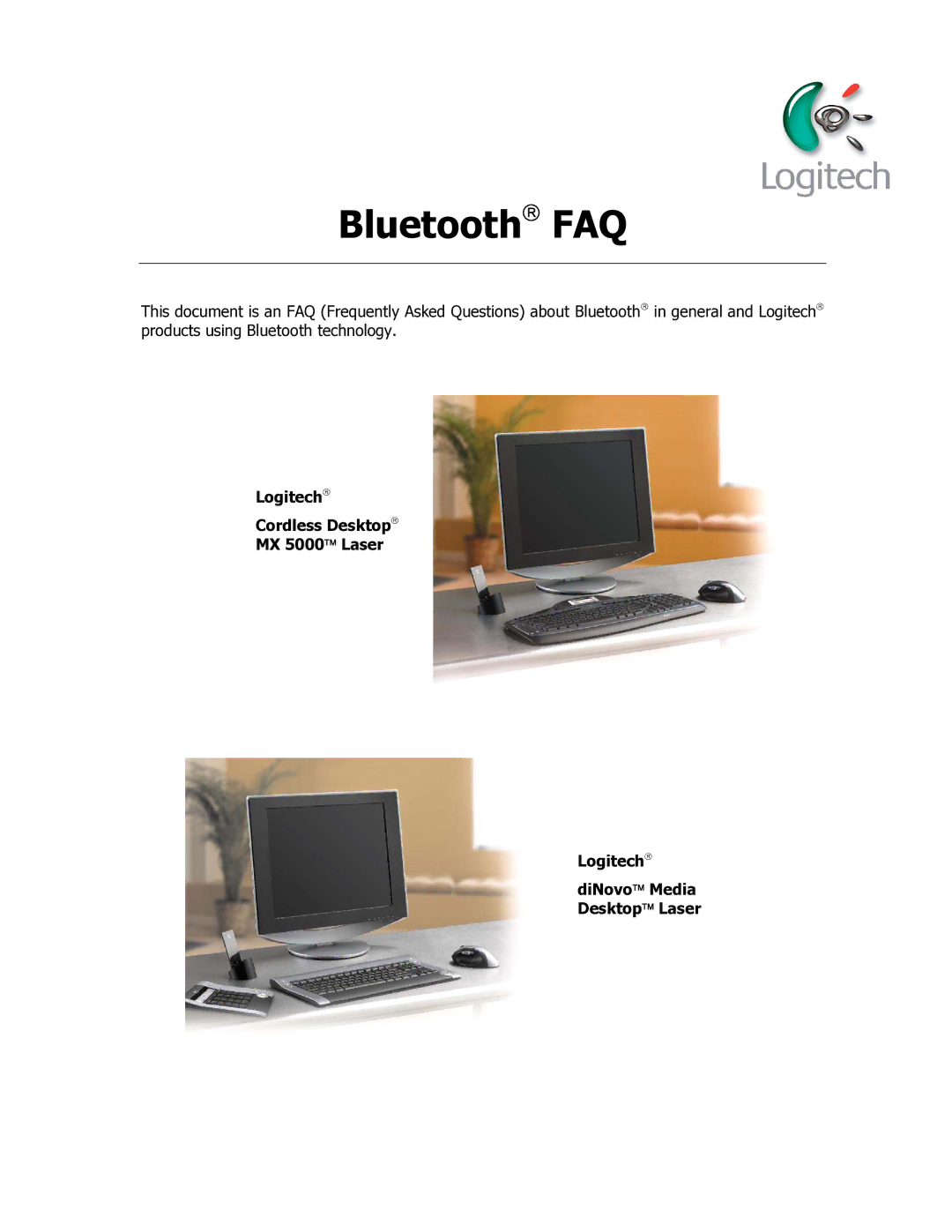 Logitech MX 5000 LASER manual Bluetooth FAQ 