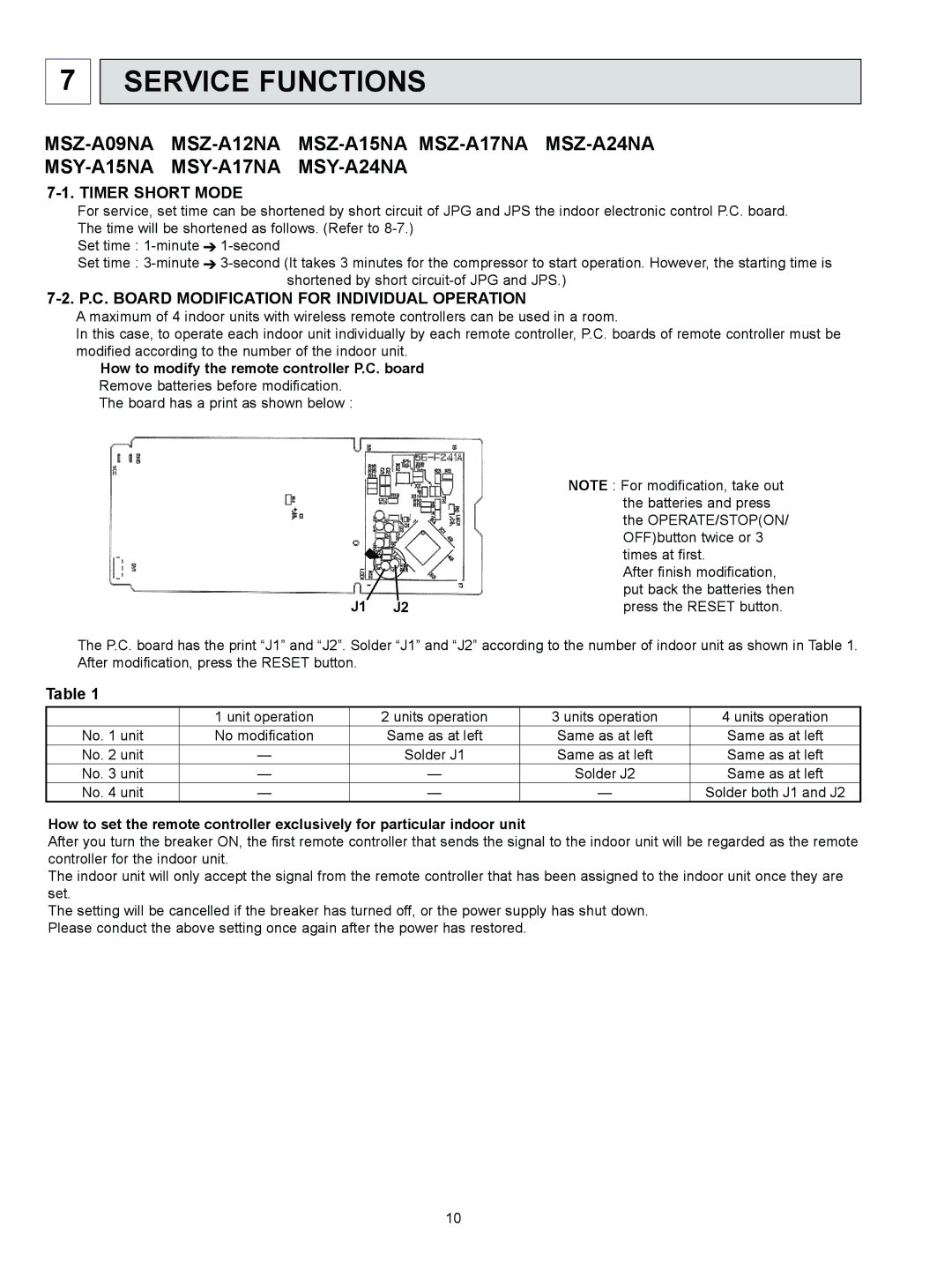 Logitech OB450 REVISED EDITION-B Service Functions, Timer Short Mode, P.C. Board Modification for Individual Operation 