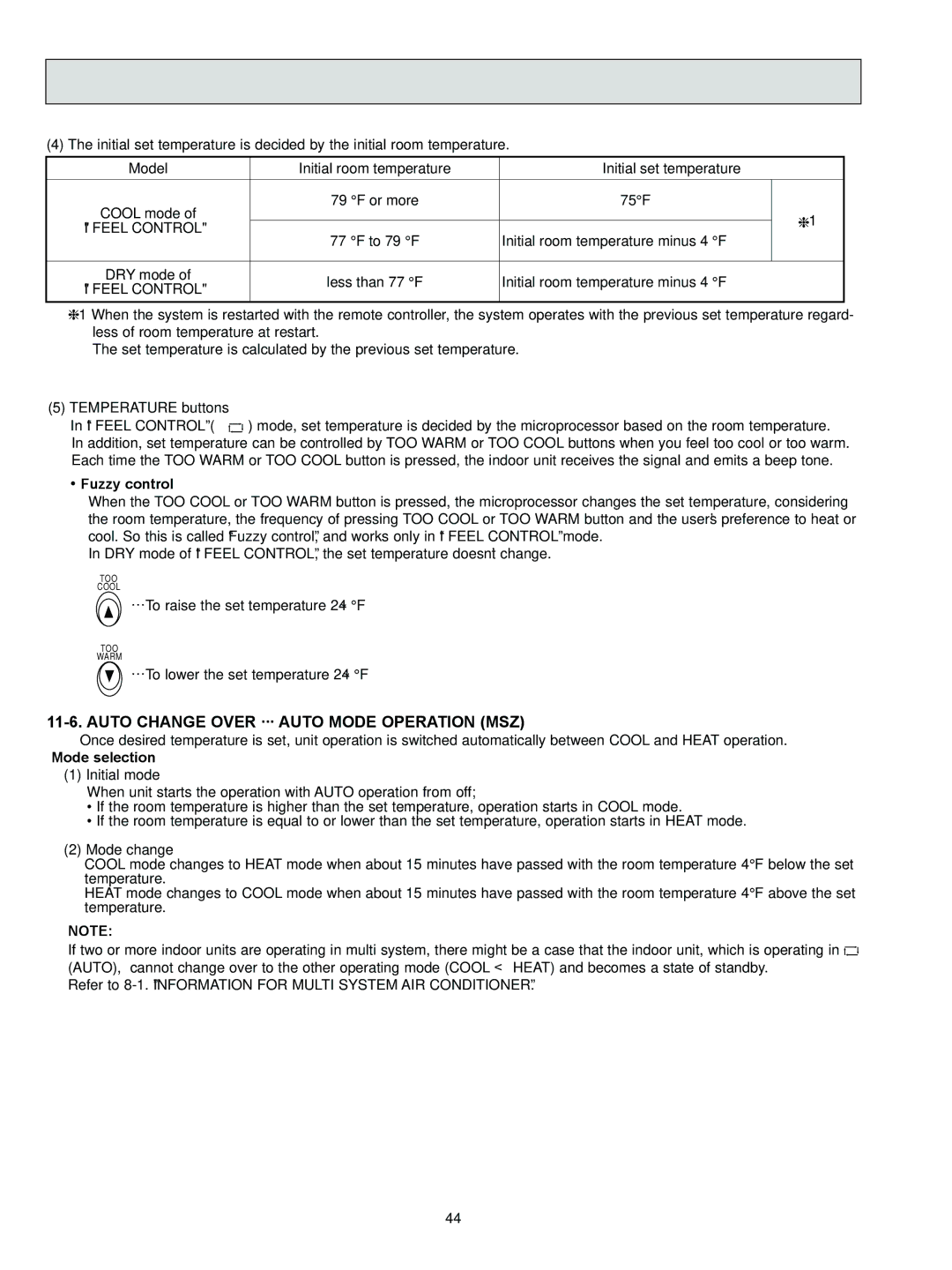 Logitech OB450 REVISED EDITION-B, MSZ-A09NA Auto Change Over ··· Auto Mode Operation MSZ, Fuzzy control, Mode selection 