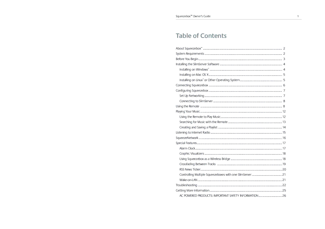 Logitech Receiver manual Table of Contents 