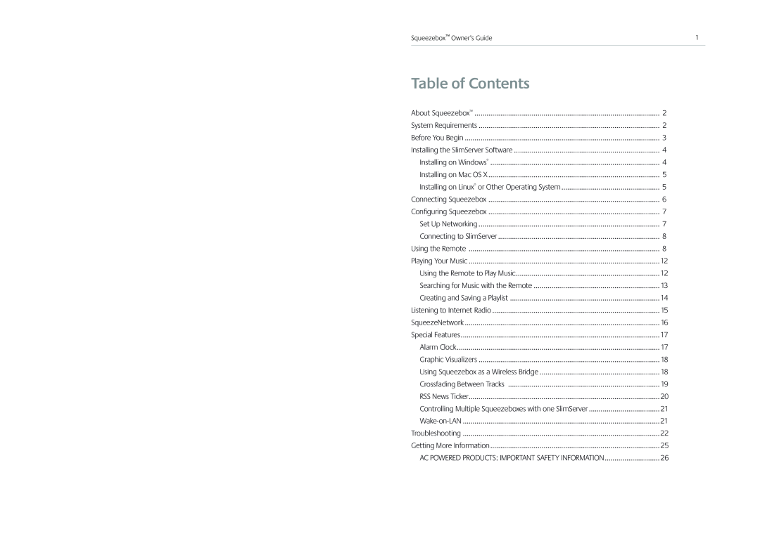 Logitech Receiver manual Table of Contents 