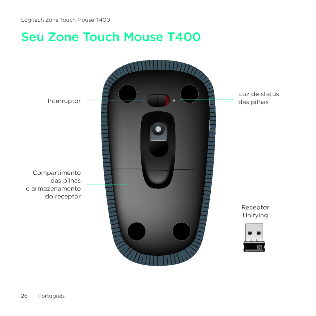 Logitech T400 setup guide Português 