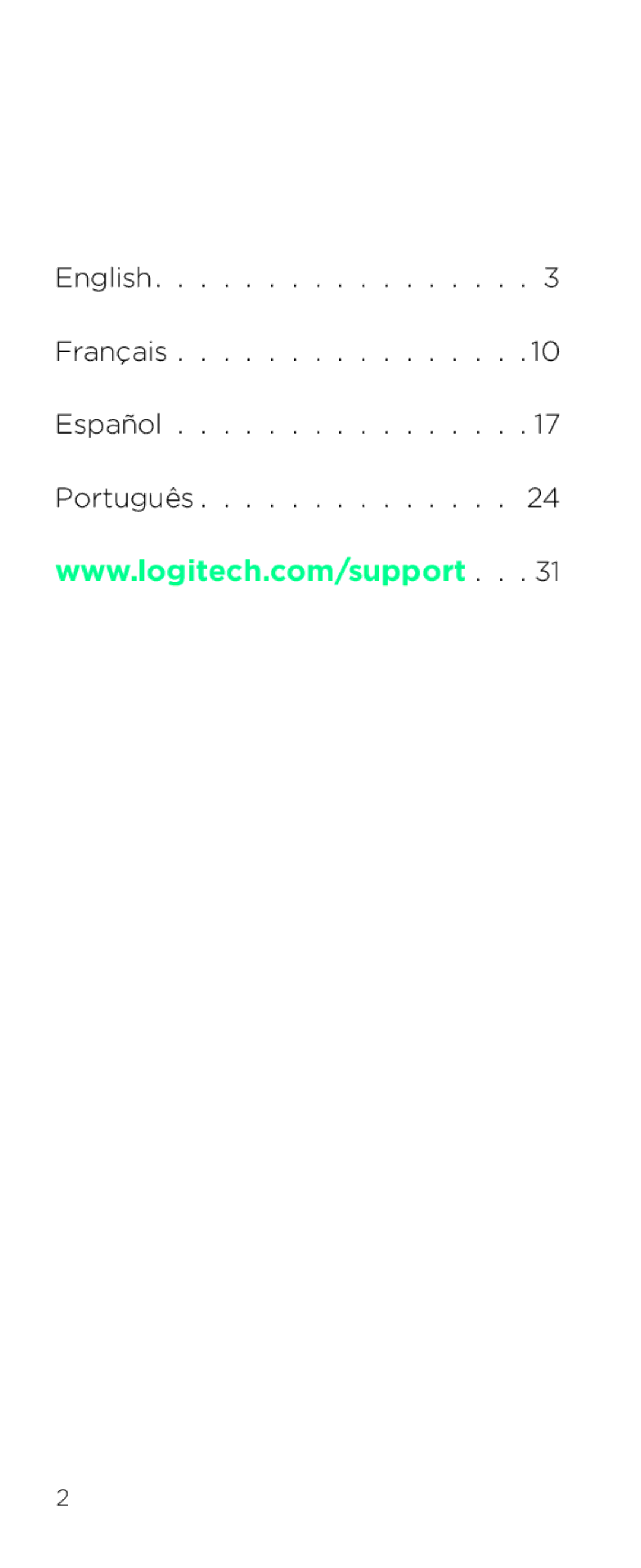 Logitech T631 setup guide English Français Español Português 