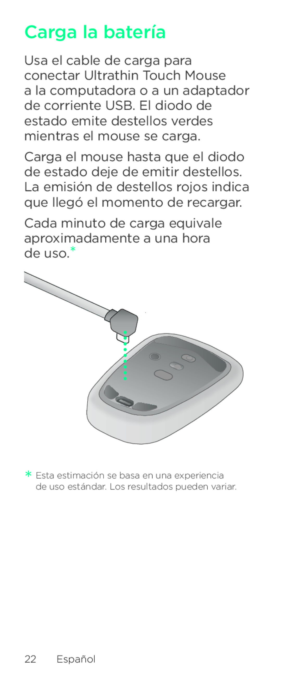 Logitech T631 setup guide Carga la batería 