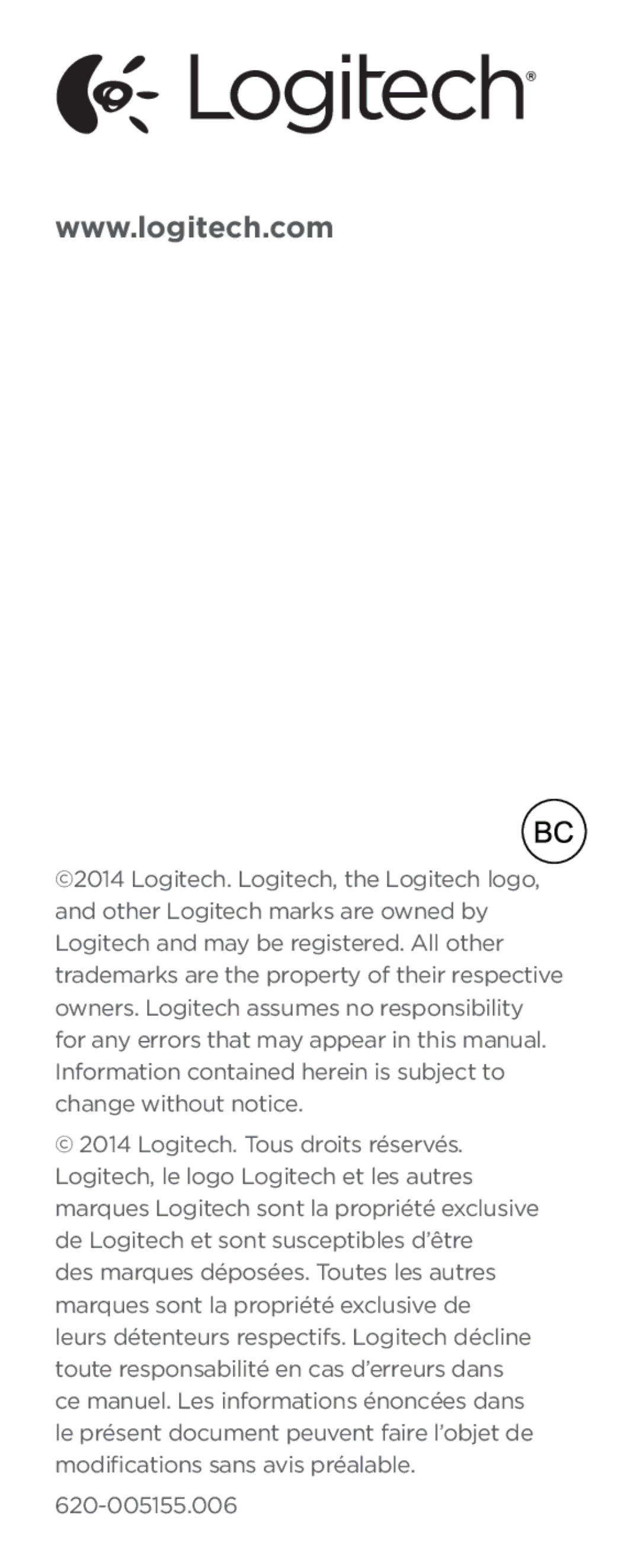 Logitech T631 setup guide 620-005155.006 