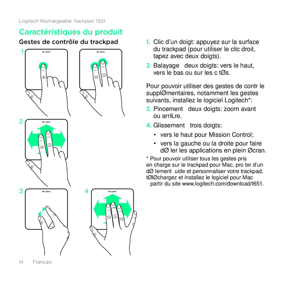 Logitech T651 setup guide Caractéristiques du produit 