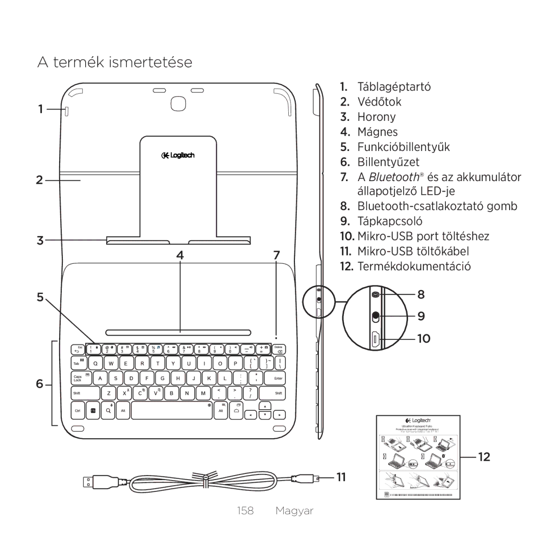 Logitech Tab4 10.1 setup guide Termék ismertetése 