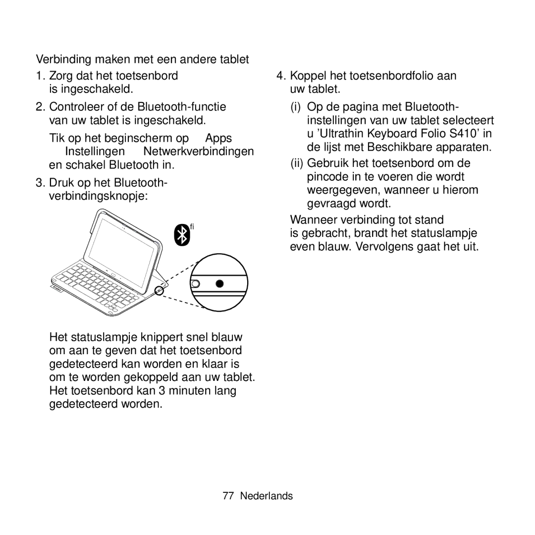 Logitech Tab4 10.1 setup guide Logitech Ultrathin Keyboard Folio Voor Samsung Galaxy Tab4 