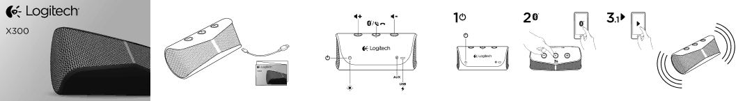 Logitech X300 manual Aux Usb 
