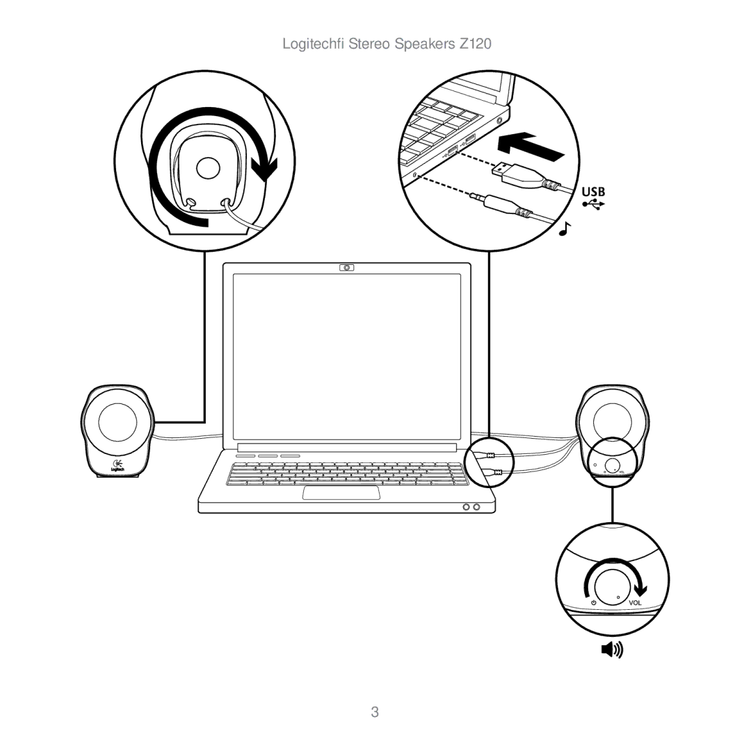 Logitech manual Logitech Stereo Speakers Z120 