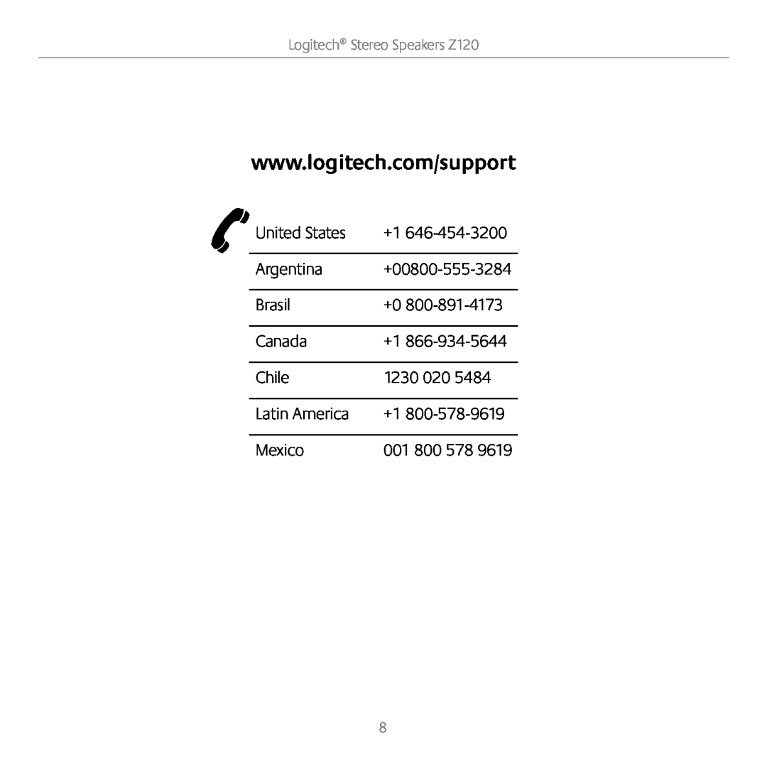 Logitech Z120 manual 
