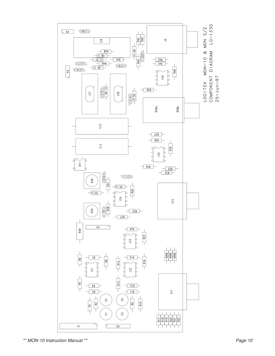 Logitek Standard Elec. Cable Manufacturing MON-10 service manual 