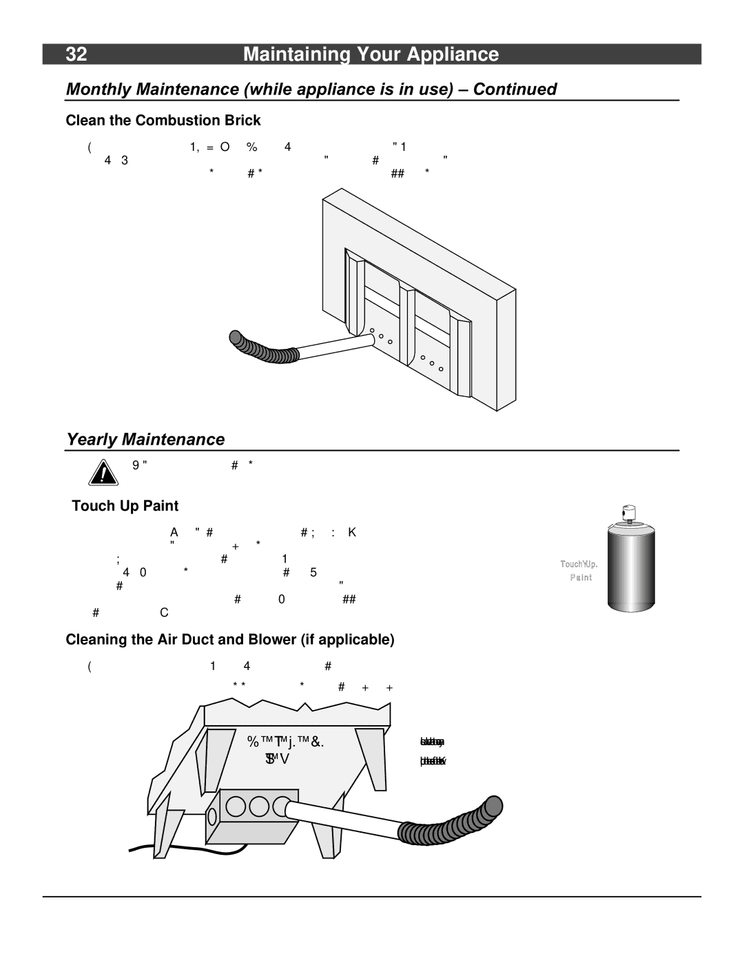 Lopi 028-S-75-2 owner manual Yearly Maintenance, Clean the Combustion Brick, Touch Up Paint 