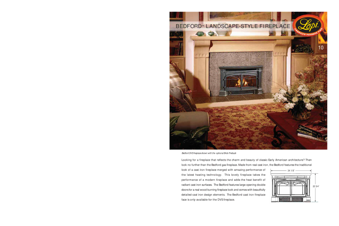 Lopi 21 TRV manual Bedford LANDSCAPE-STYLE Fireplace 