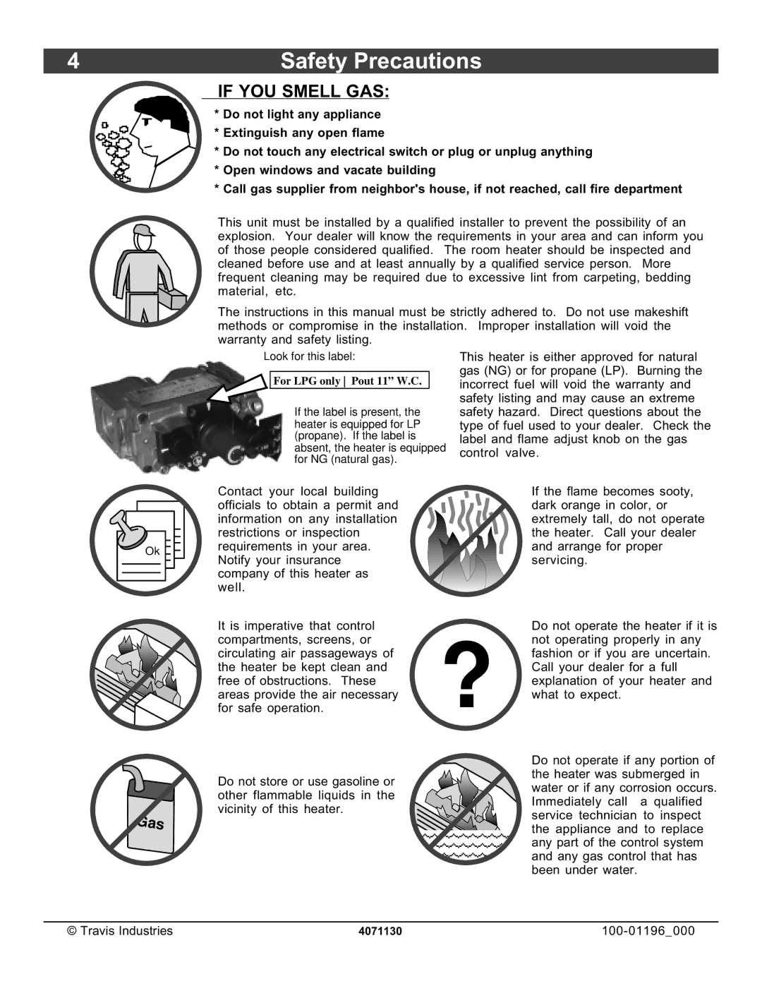 Lopi 864 ST owner manual Safety Precautions, If YOU Smell GAS 