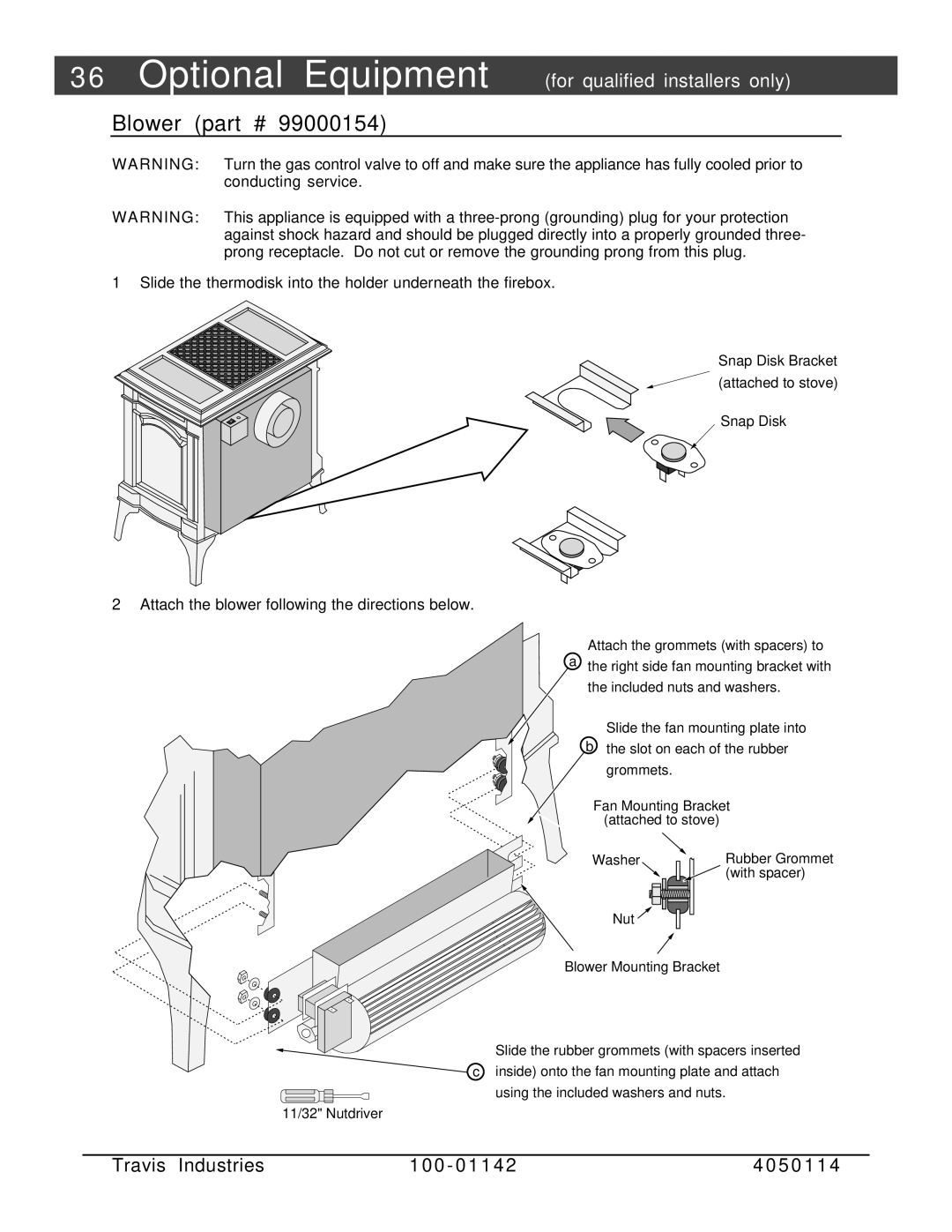 Lopi Direct Vent Freestanding Stove owner manual Blower, Attach the blower following the directions below 