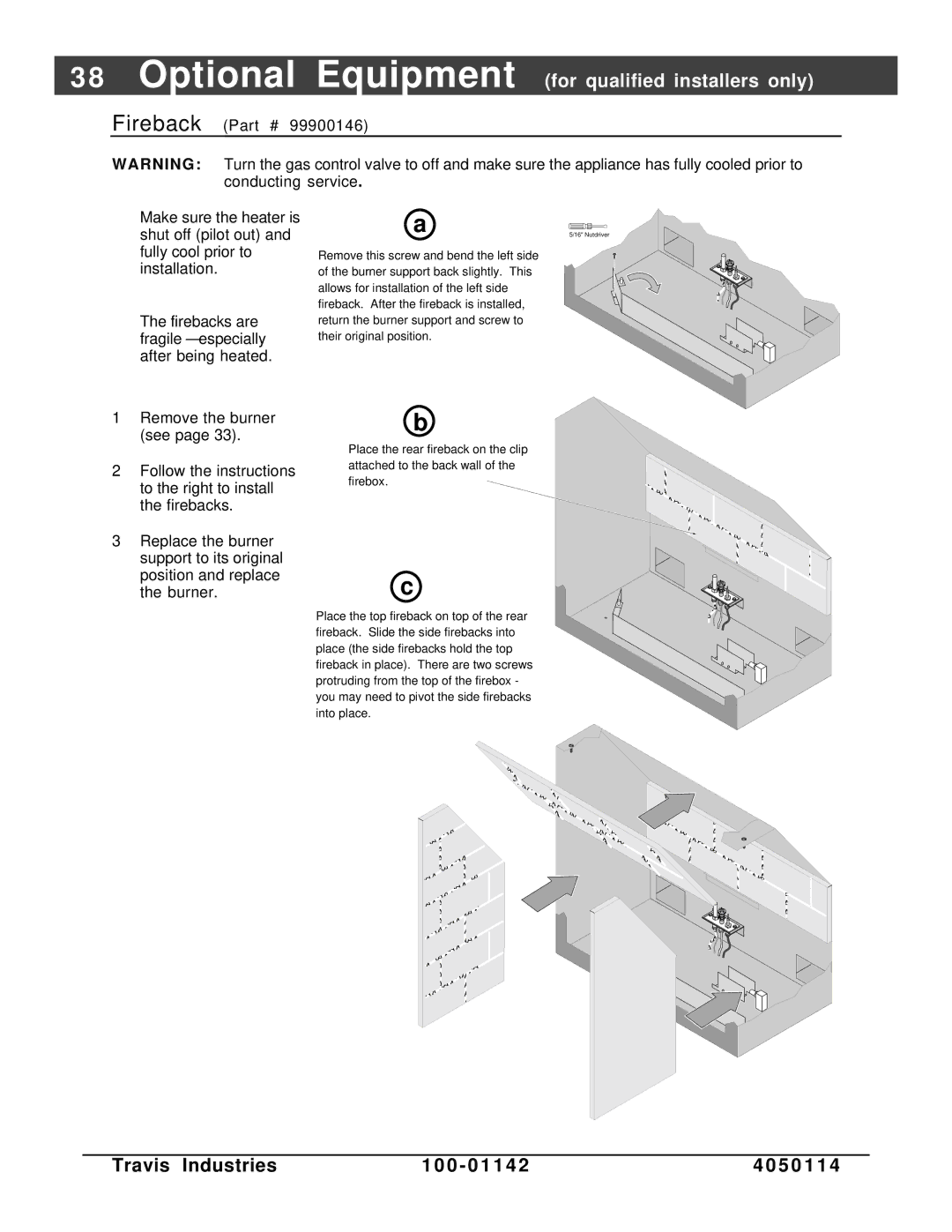 Lopi Direct Vent Freestanding Stove owner manual Fireback 