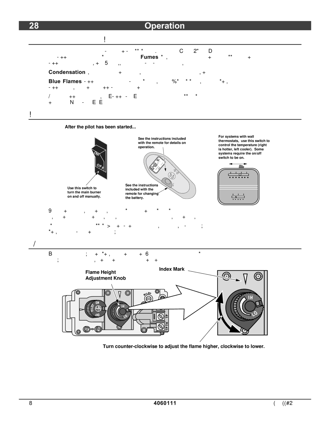 Lopi DVL Insert EF II owner manual 28Operation, Starting the Heater for the First Time, Turning the Heater On and Off 