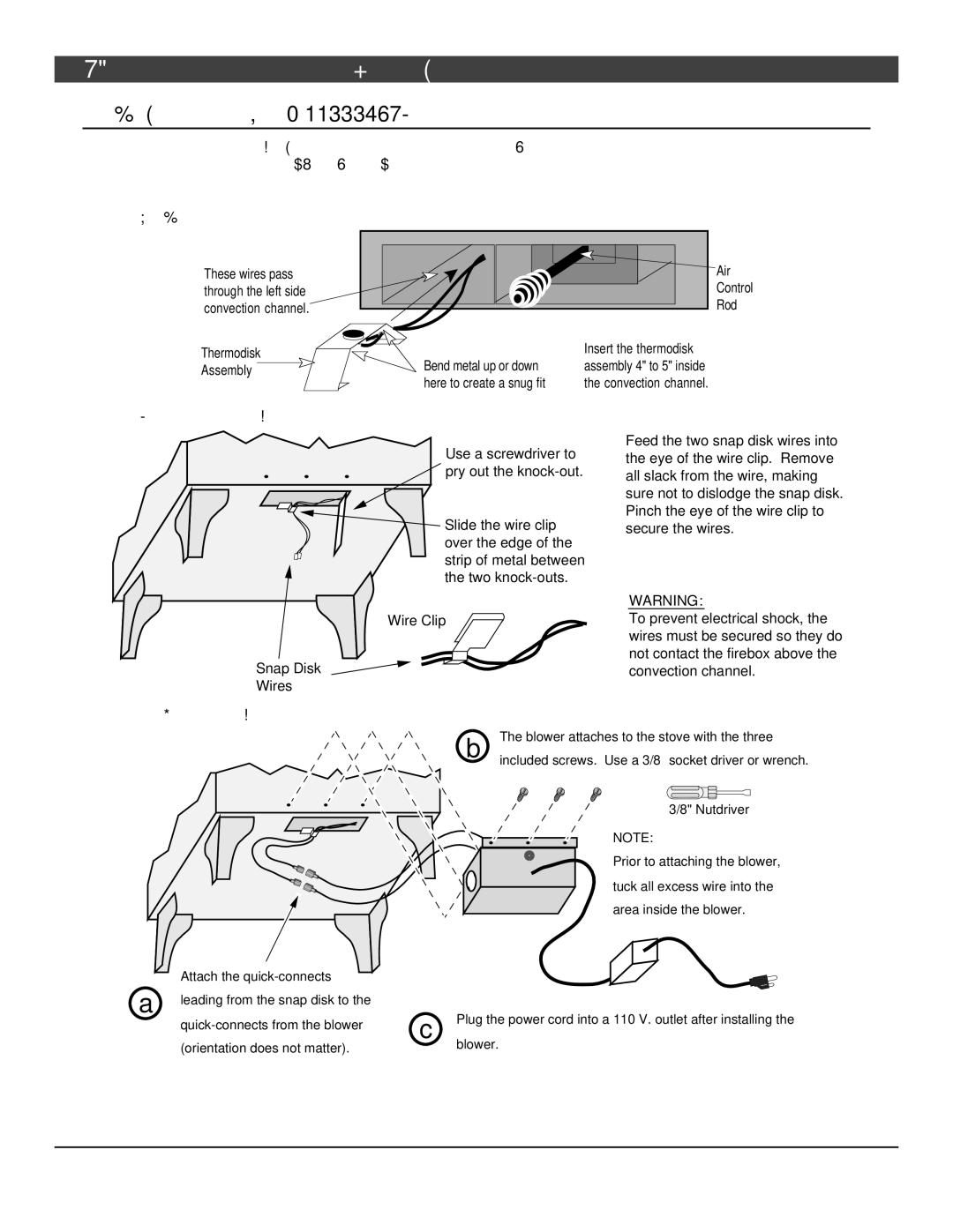 Lopi Endeavor owner manual Rear Blower Installation, Install the wire clip following the directions below 