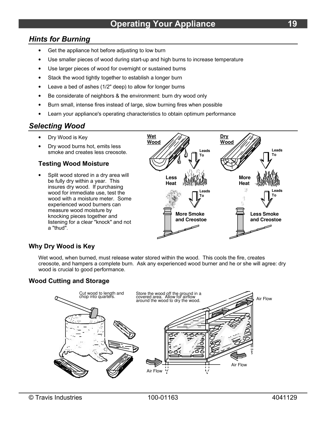 Lopi Freedom Bay Fireplace Insert Hints for Burning, Selecting Wood, Testing Wood Moisture, Why Dry Wood is Key 