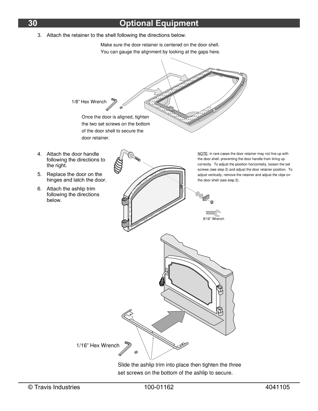 Lopi Freedom Fireplace Insert owner manual Hex Wrench 