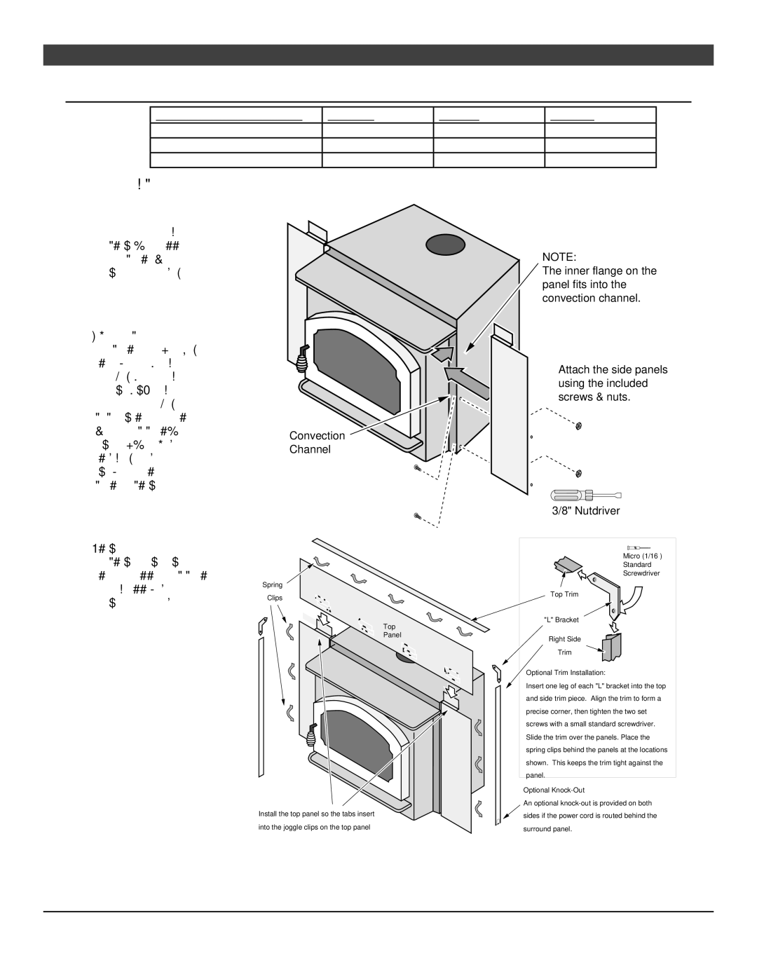 Lopi Freedom Fireplace Insert owner manual Surround Panels, Installation Instructions 