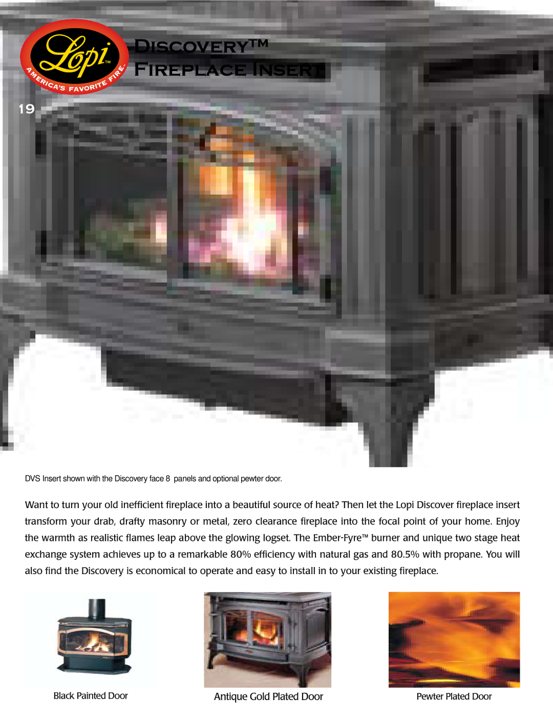 Lopi Gas Stove And Fireplace manual Discovery Fireplace Insert 