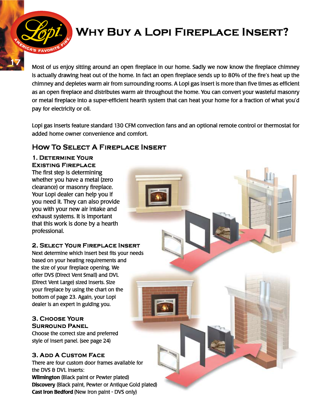 Lopi Gas Stove And Fireplace manual How To Select A Fireplace Insert, Why Buy A Lopi Fireplace Insert?, Add A Custom Face 