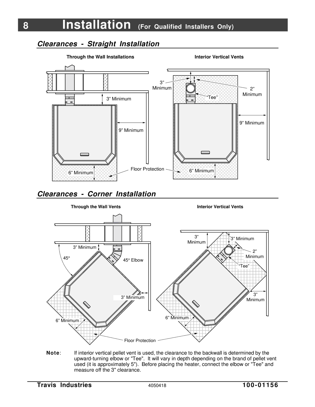 Lopi Horizontal Or Vertical Vent Freestanding Stove Yankee Pellet Stove manual Clearances Straight Installation 