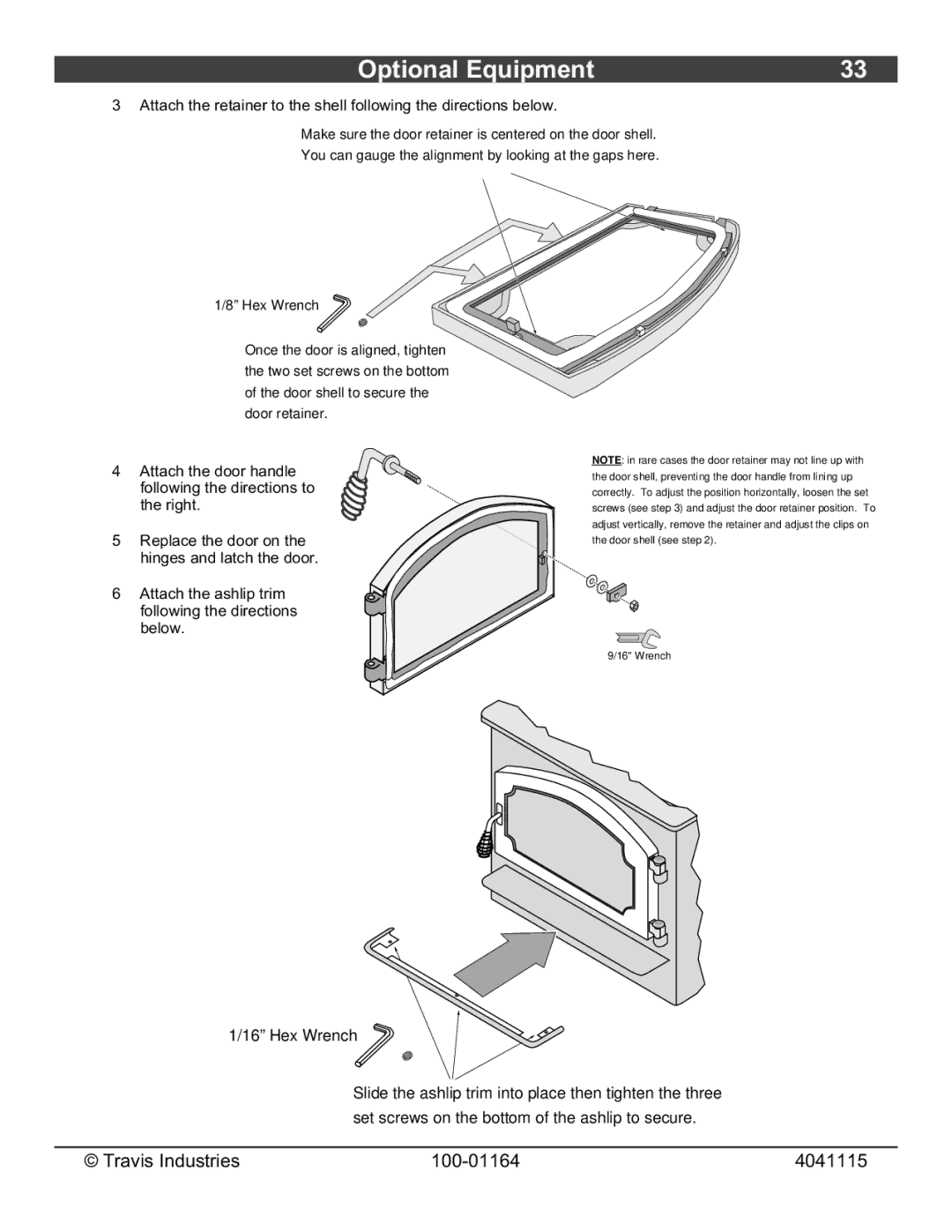 Lopi Liberty Wood Stove owner manual Hex Wrench 