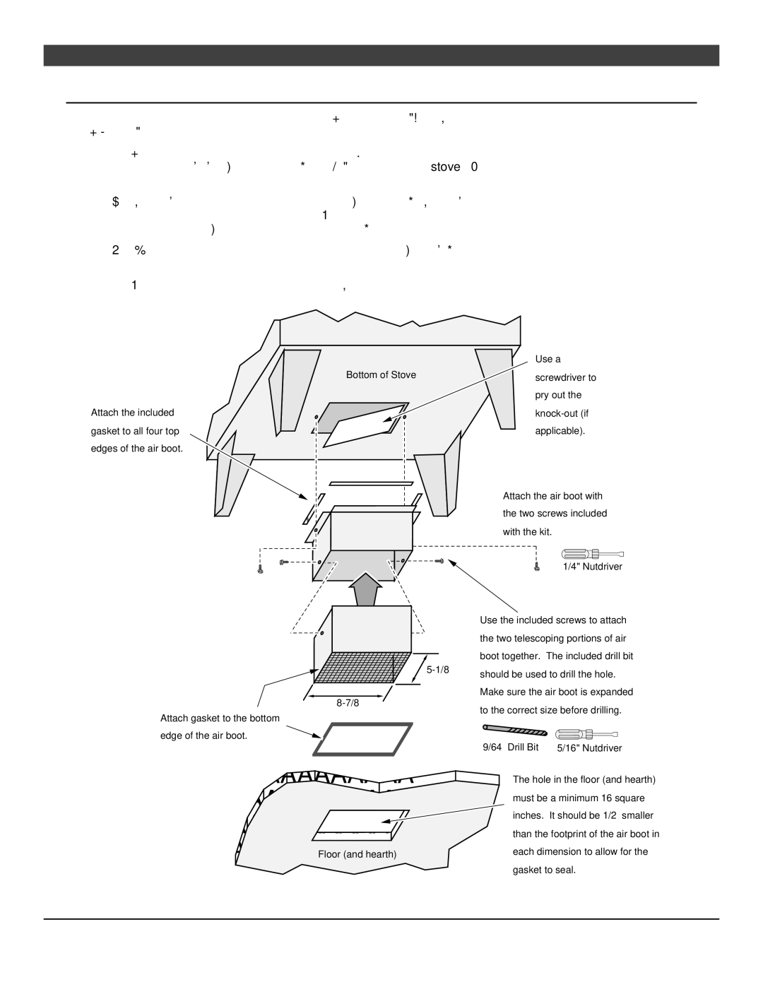 Lopi Liberty Wood Stove owner manual Outside Air Boot Installation Part number 