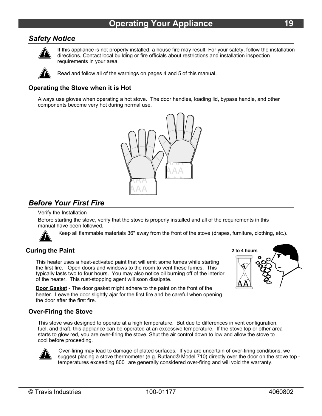 Lopi Stove owner manual Operating Your Appliance, Safety Notice, Before Your First Fire 