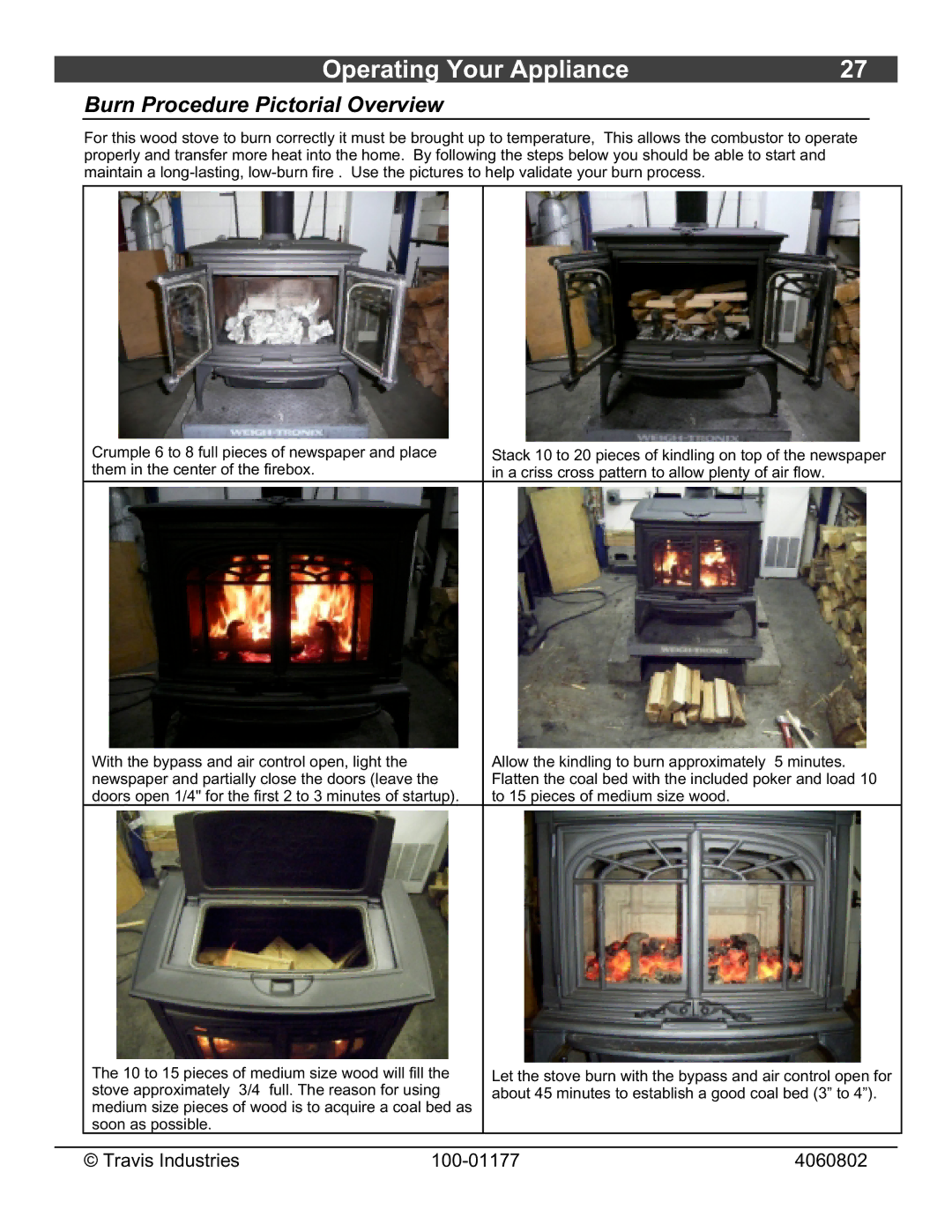 Lopi Stove owner manual Burn Procedure Pictorial Overview 