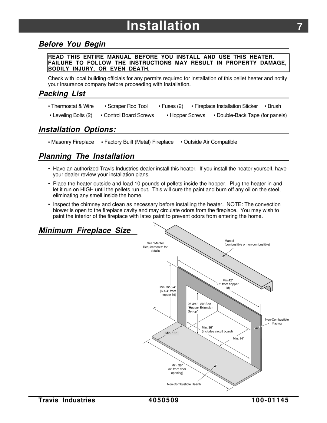 Lopi Yankee Bay Pellet Insert manual Installation7 