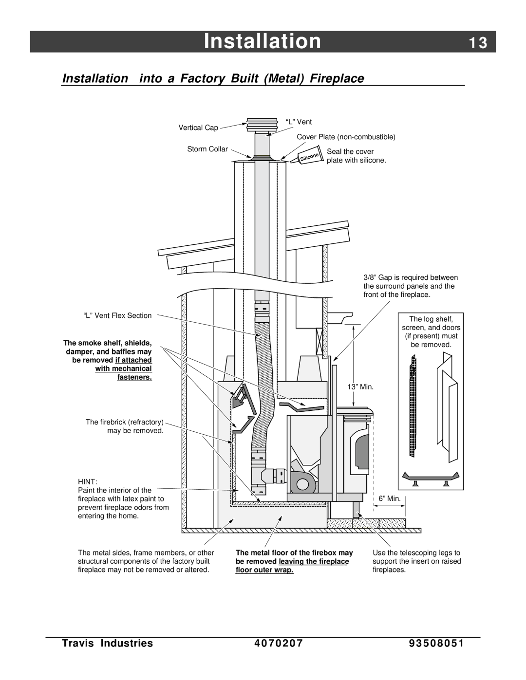 Lopi Masonry Fireplace Factory Built (Metal) Fireplace Mobile Home Model: Pioneer Bay (Heritage Bay PI) manual 