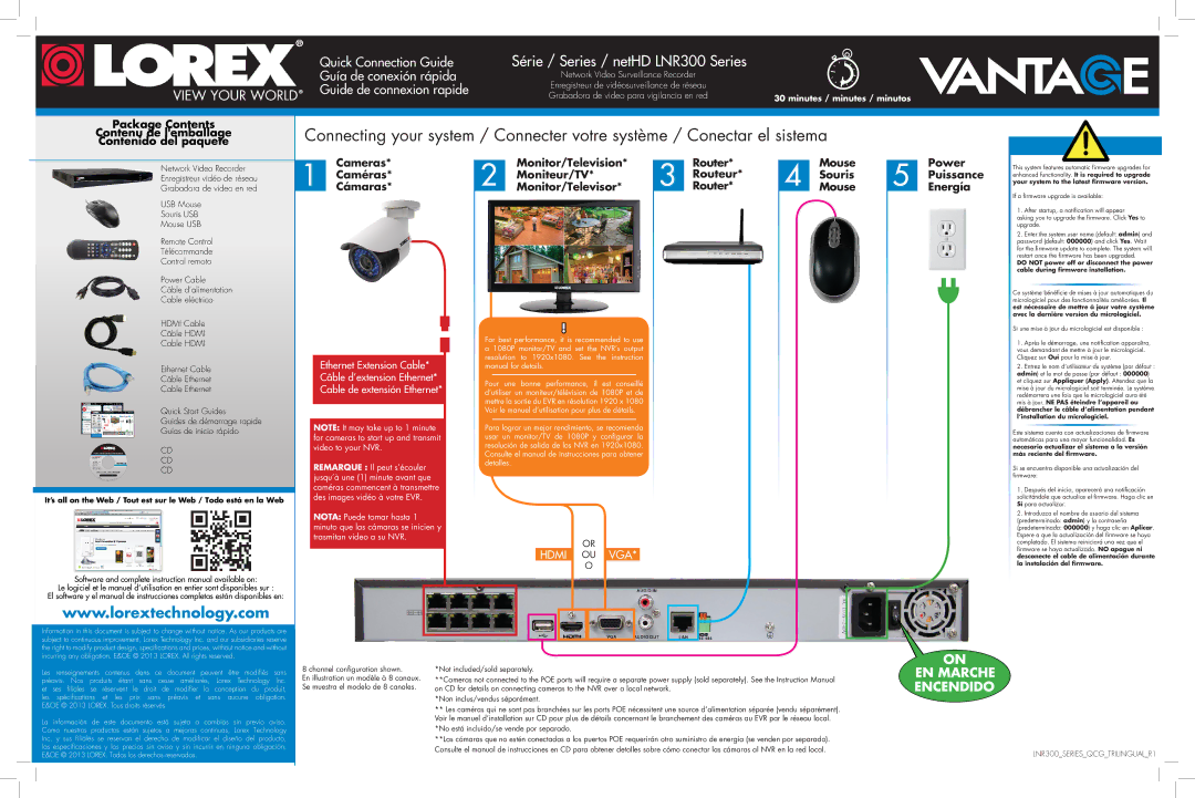 Lorex 16 channel security NVR with PoE switch manual Série / Series / netHD LNR300 Series 