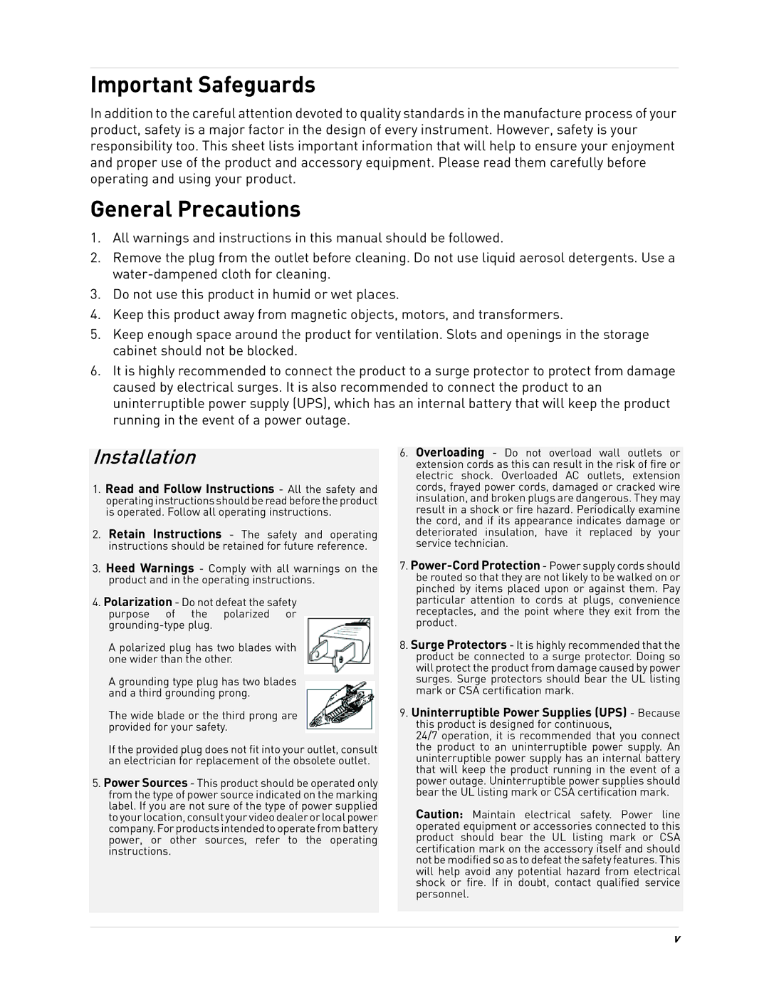 Lorex 27[sy] LED monitor manual Important Safeguards 