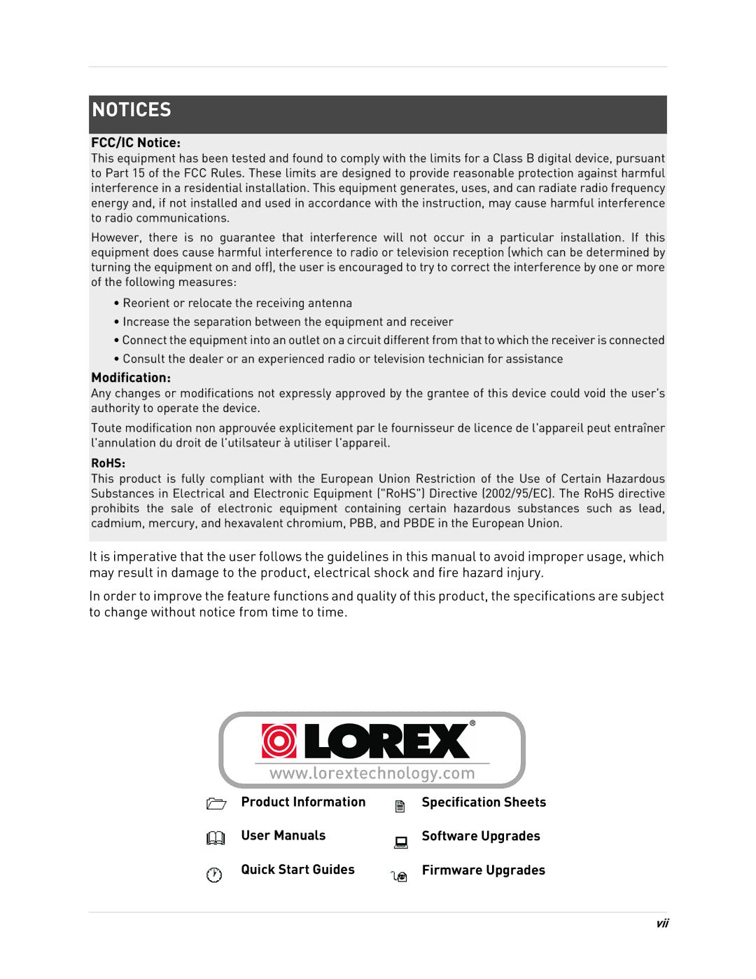 Lorex 27[sy] LED monitor manual Product Information 