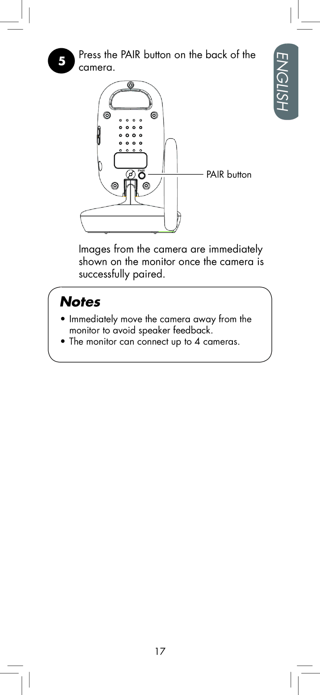 LOREX Technology BB2411 manual Press the Pair button on the back of the camera 