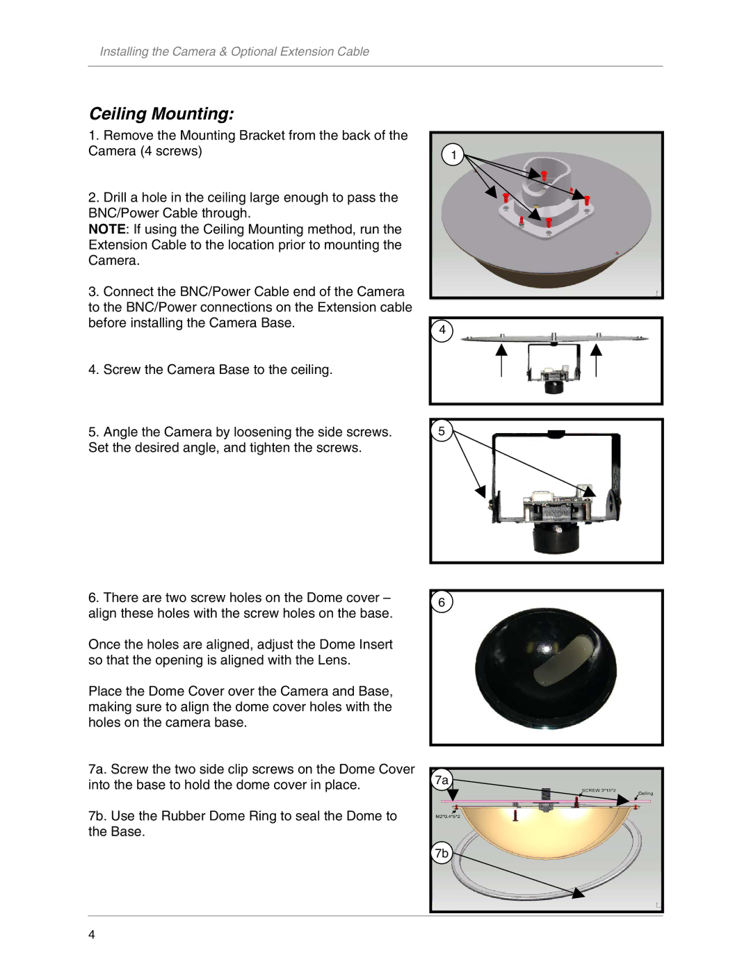 LOREX Technology DCC1020, CNC1020 warranty Ceiling Mounting 