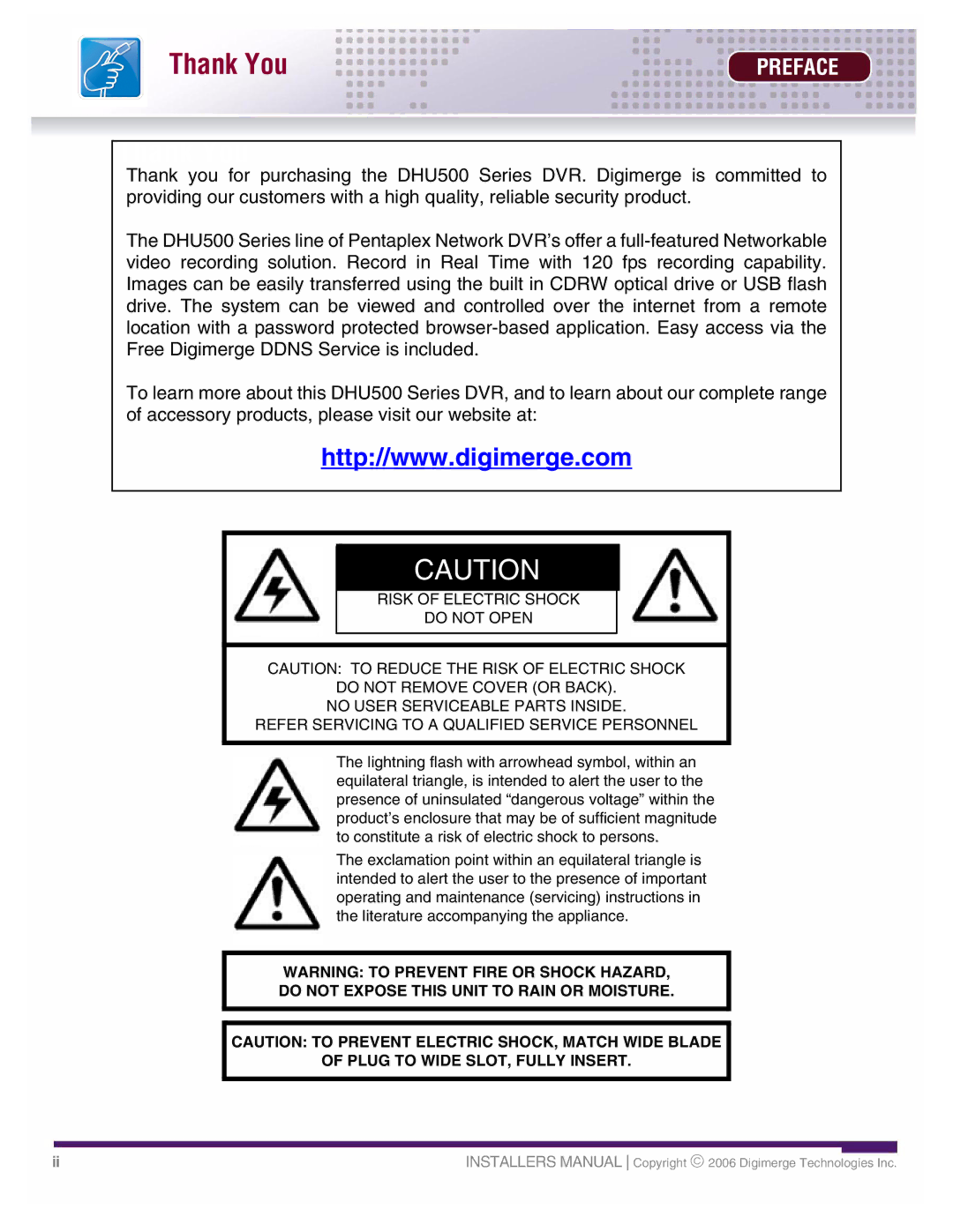 LOREX Technology DHU500 SERIES installation manual Thank You 