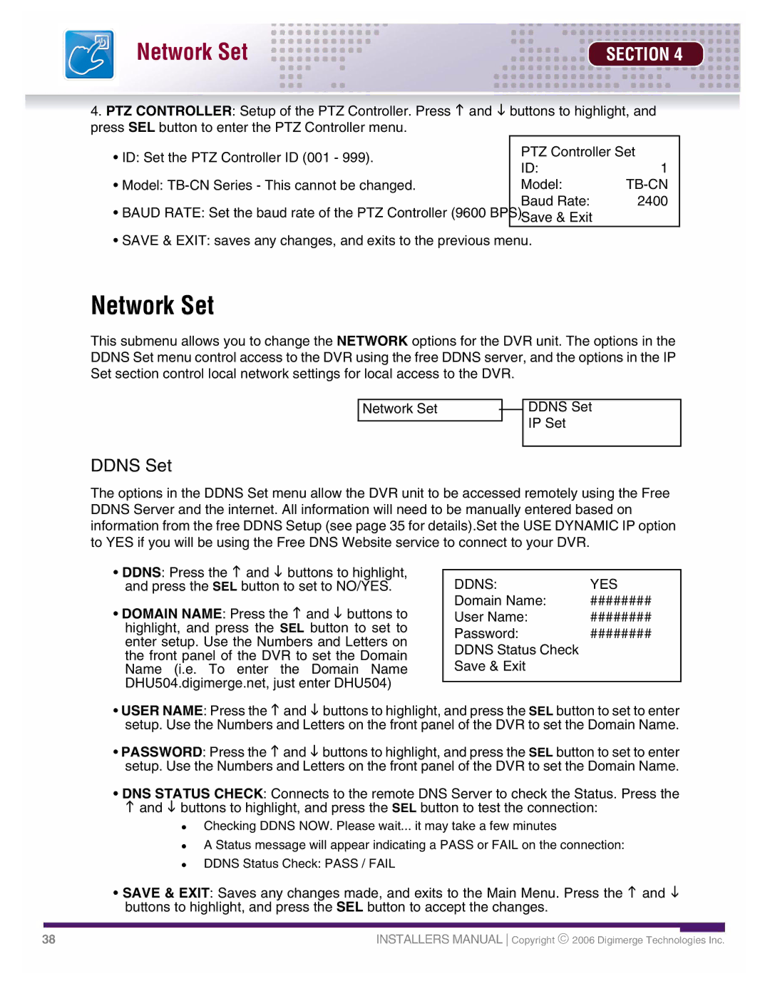 LOREX Technology DHU500 SERIES installation manual Network Set, Ddns Set, Ddns YES 